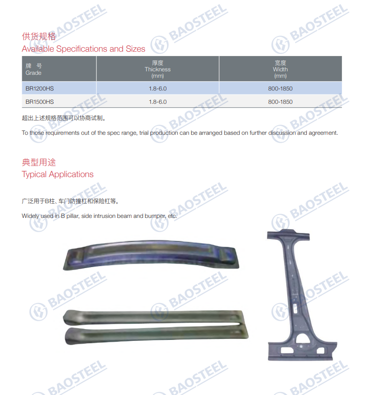 應(yīng)用車(chē)門(mén)防撞杠 保險(xiǎn)杠等